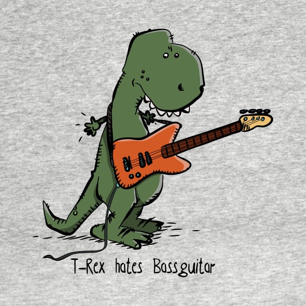 T-rex hates bass guitar by schlag.art